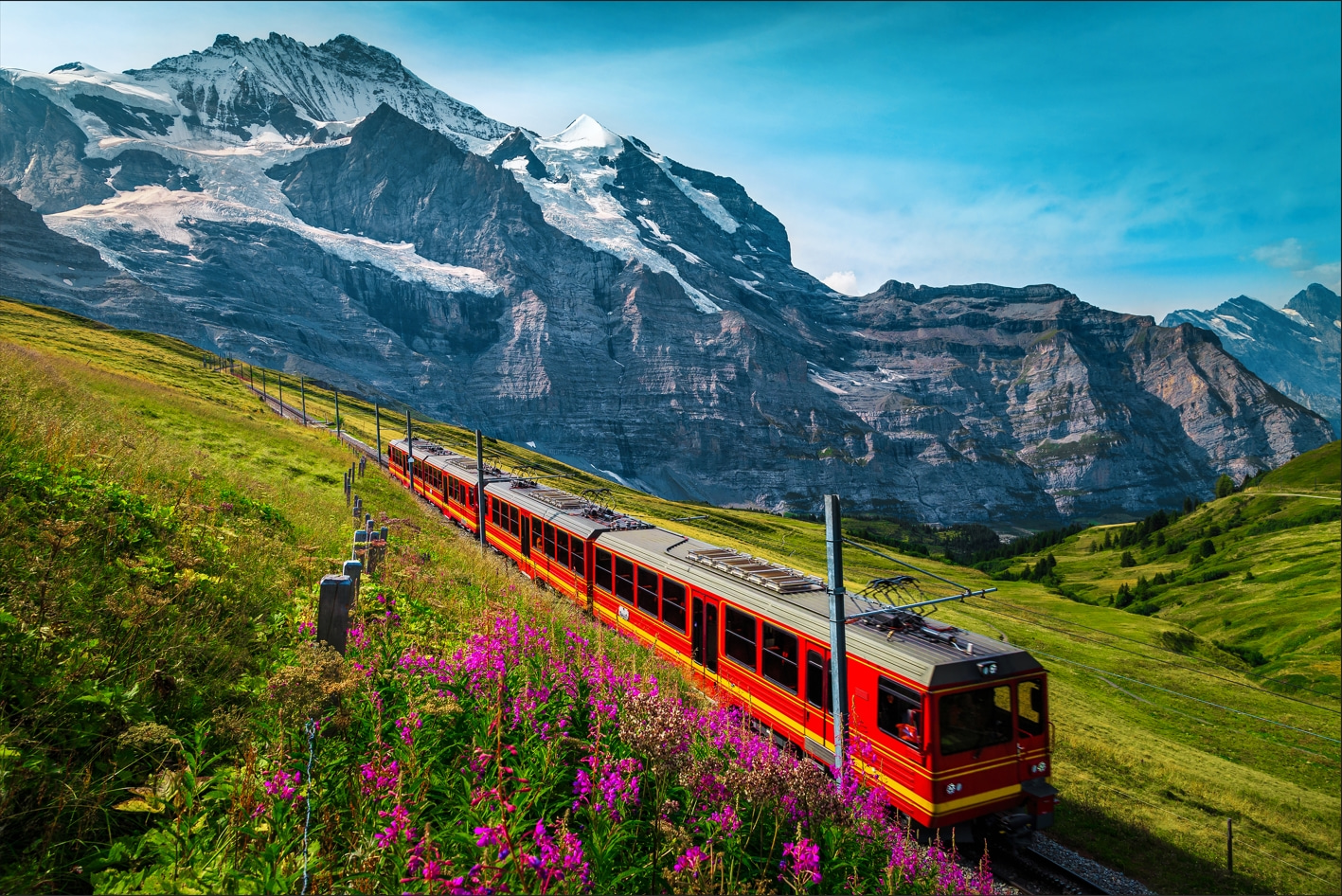 瑞士三大景觀鐵道、五大名峰、國鐵券頭等艙、策馬特3日券13日